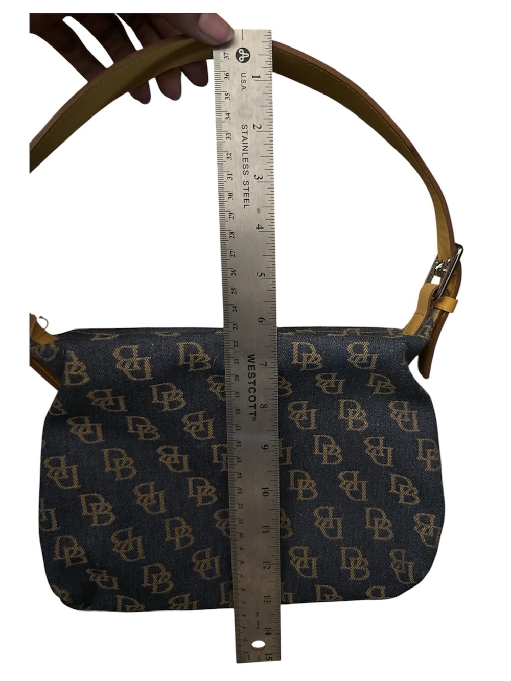 Dooney & Bourke Denim Mini Sac Logo Hobo Bag -Blue/Denim - Picture 9 of 12